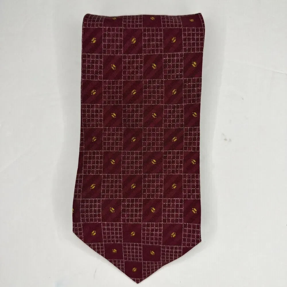Giorgio Armani Cravatte Silk Tie Maroon Designer Necktie Italy Vintage Y2k Gift